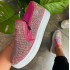 Cheap high quality newest ladies casual flat loafers sneakers shoes fashionable women's bling pedal rhinestone casual shoes