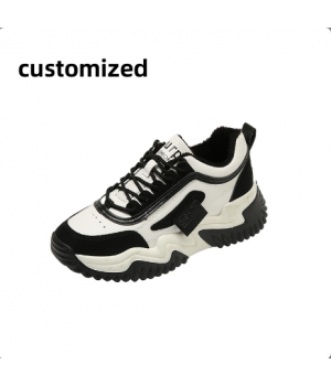 Women's Purple Black Sneakers Custom Logo Height-Increasing Running Sport Shoes Breathable Casual Summer Waterproof Rubber