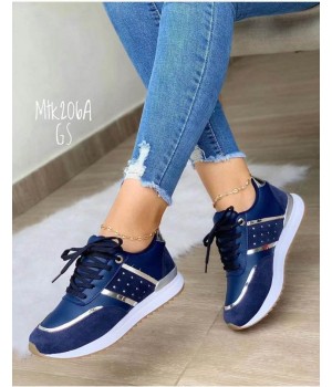 Womens Sneakers New European And American Plus Size Sports And Leisure Thick Soled Front Lace Up Fashionable Sports Single Shoes